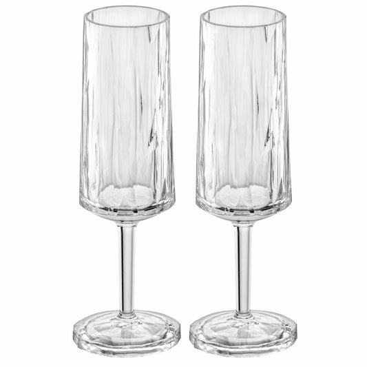 Koziol Superglas 2er-Set Club No. 14, Sektgläser, Champagnergläser, Kunststoff, Crystal Clear, 100 ml, 4429535