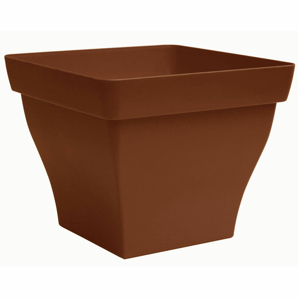 Poétic Romeo square, flowerpot, flower tub, flower pot, planter, plastic, terracotta, 39 cm, BRO39TC