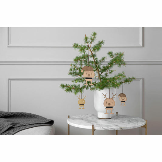 Hoptimist Medium Santa Ornament, 2er Set, Weihnachtsmann Anhänger, Weihnachten, Dekoidee, Dekoration, Eichenholz, 12.5 cm, 26374