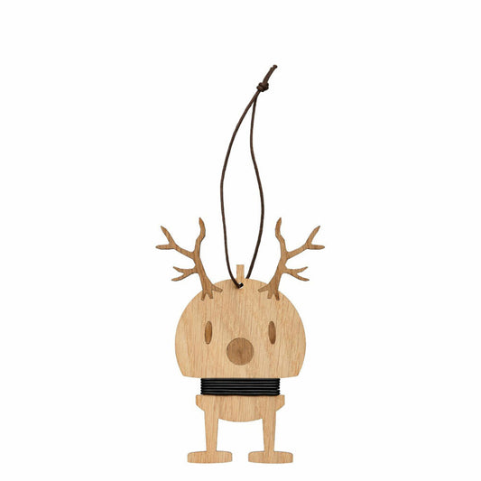 Hoptimist Medium Reindeer Ornament, 2er Set, Rentier Anhänger, Weihnachten, Dekoidee, Dekoration, Eichenholz, 13.5 cm, 26372