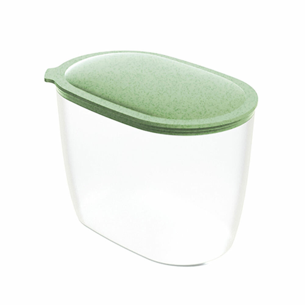 Koziol Vorratsdose Connect Oval Storage M, luftdichter Vorratsbehälter, Kunststoff, Nature Leaf Green, 1.5 L, 4064703