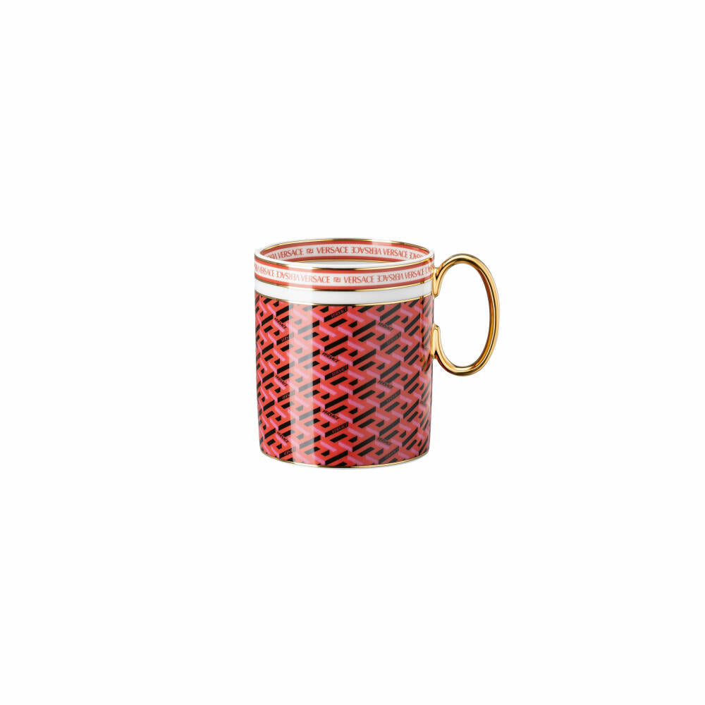 Rosenthal Versace Henkelbecher La Greca Signature Red, Porzellan, 300  ml, 19335-403766-15505