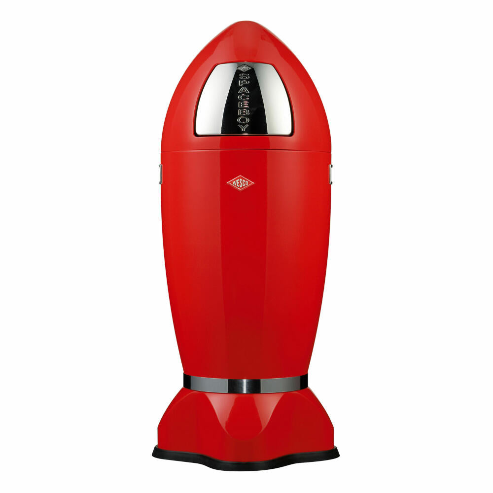 Wesco Mülleimer Spaceboy, Abfallsammler, Abfalleimer, Stahlblech, Rot, 35 L, 138631-02