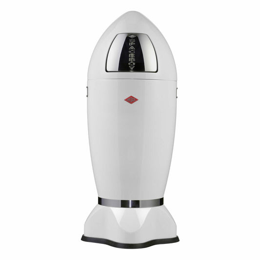 Wesco Mülleimer Spaceboy, Abfallsammler, Abfalleimer, Stahlblech, Weiß, 35 L, 138631-01