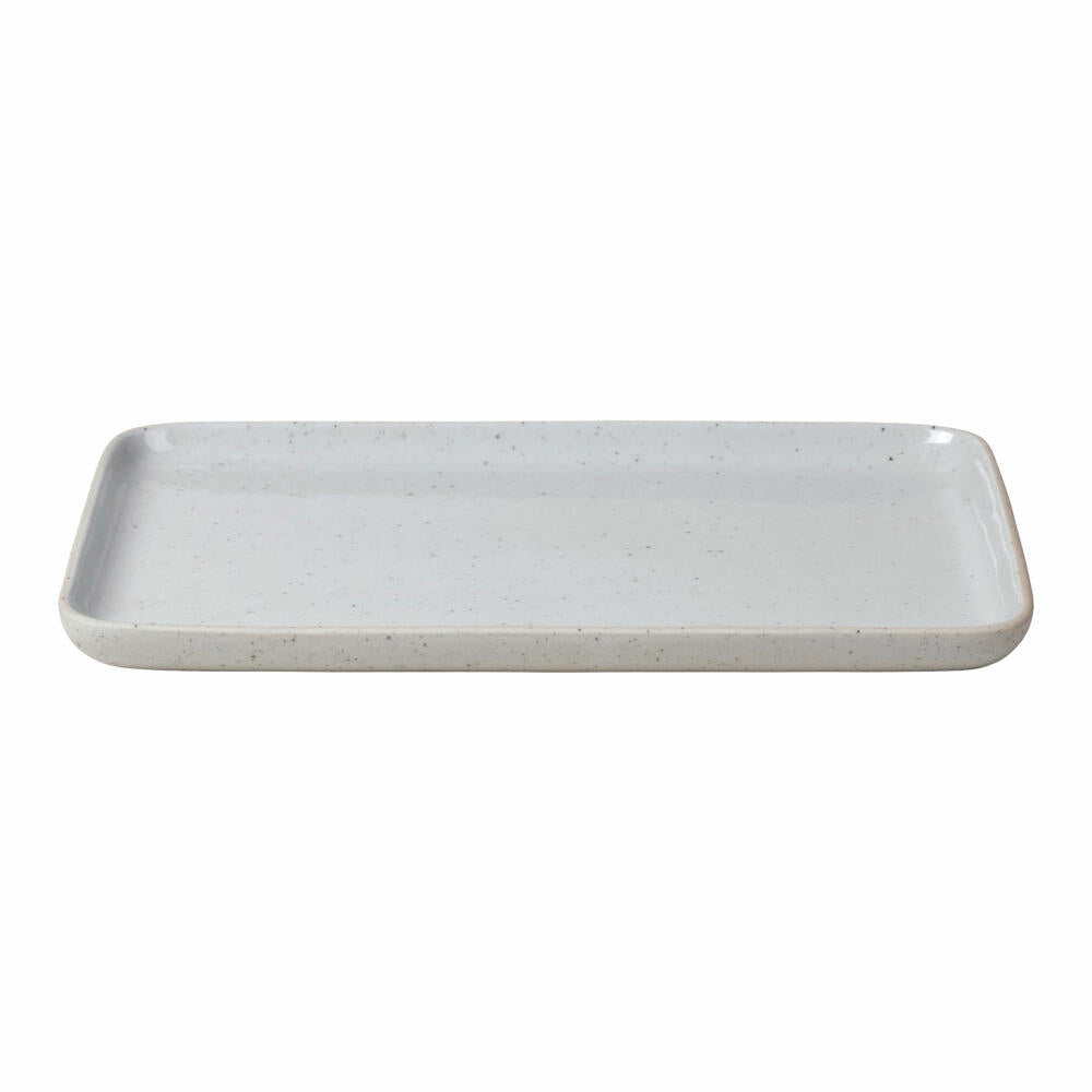 Blomus Snack Teller SABLO large, Speiseteller, Keramik, grau, 21 x 15 cm, 64111