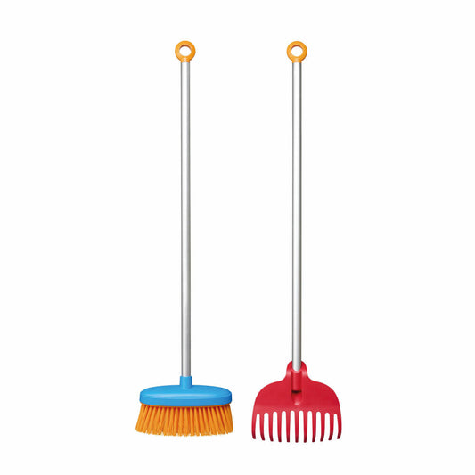 Fiskars MyFirst 2-piece cleaning set, aluminum, plastic, red, blue, 1062474