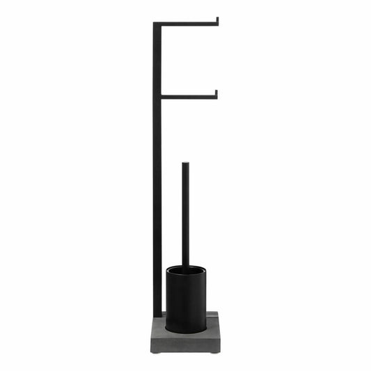 Blomus Toilettenbutler Menoto, Toilettenrollenhalter, Edelstahl, PolyStone, Black, 72.5 cm, 66311