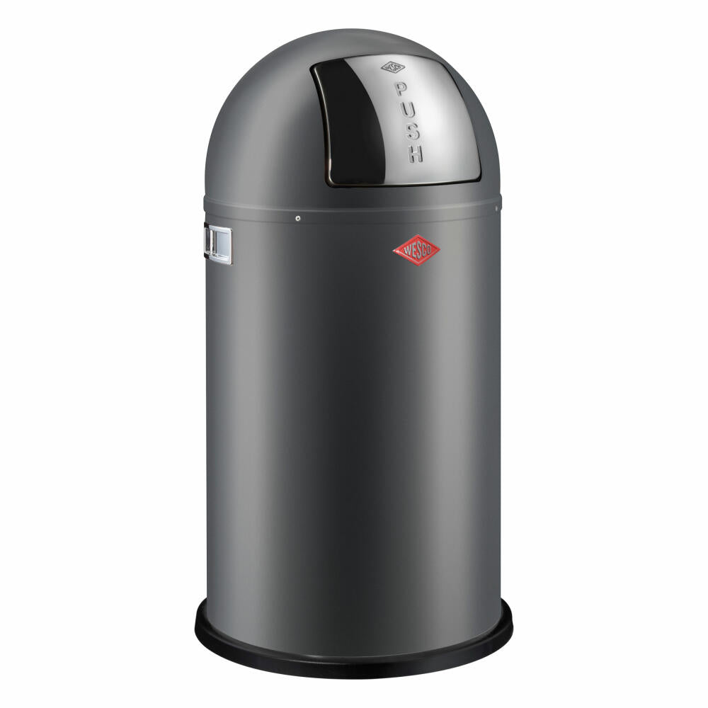 Wesco waste collector Pushboy, trash can, waste bin, sheet steel, matt graphite, 50 L, 175831-77