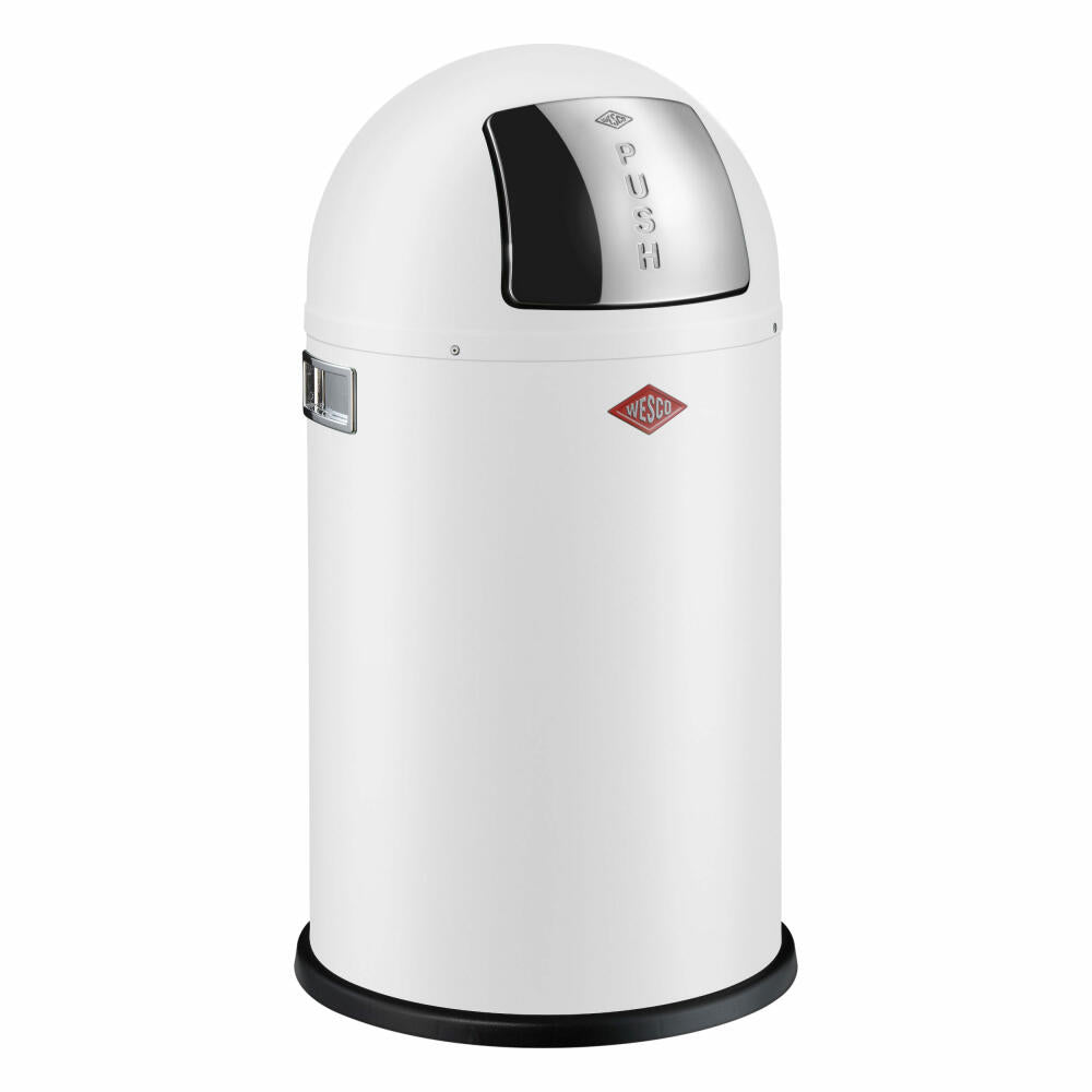 Wesco waste collector Pushboy Junior, trash can, waste bin, sheet steel, matt white, 22 L, 175531-74