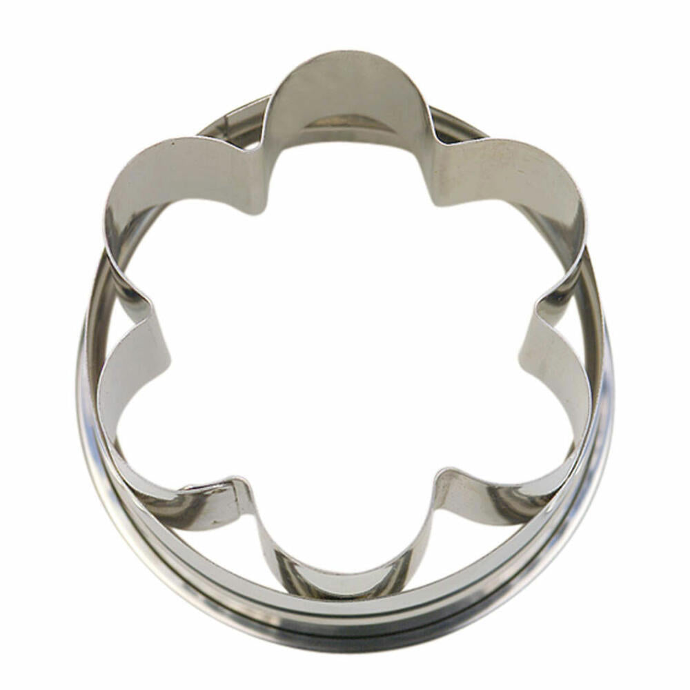 Städter Linzer cookie cutter 6-rosette outer ring, cookie cutter, cookie mold, biscuit, cookies, stainless steel, Ø 4.8 cm, 956095