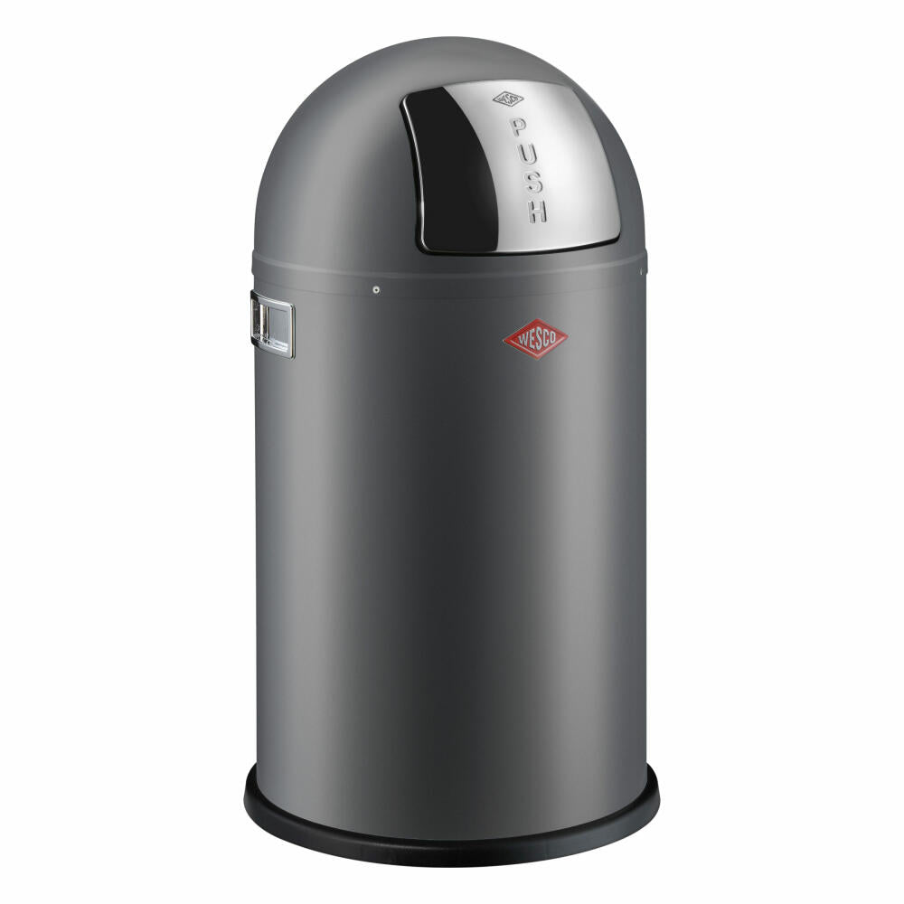 Wesco waste collector Pushboy Junior, trash can, waste bin, sheet steel, matt graphite, 22 L, 175531-77