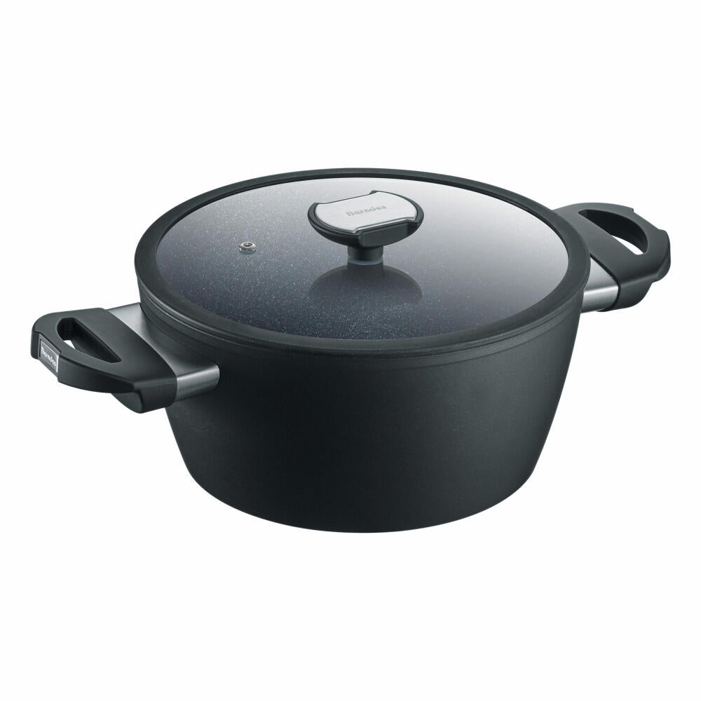 Berndes Balance Induction Enduro cooking pot, pot, non-stick coating, aluminum, black, Ø 24 cm, 0019882052