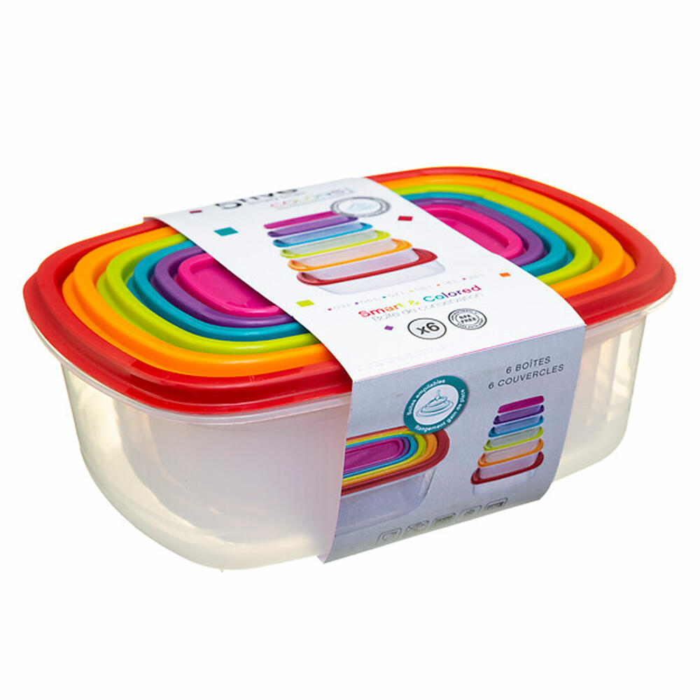 5five Simply Smart Storage Container Set Colors 6-piece, Plastic, Multi-colored, 120393