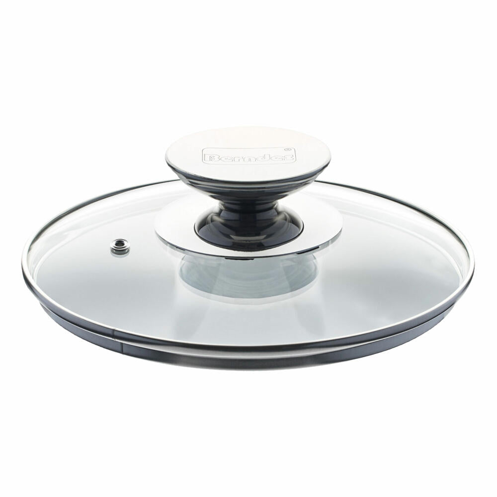 Berndes special glass lid with stainless steel knob, safety glass, transparent, Ø 16 cm, 007016