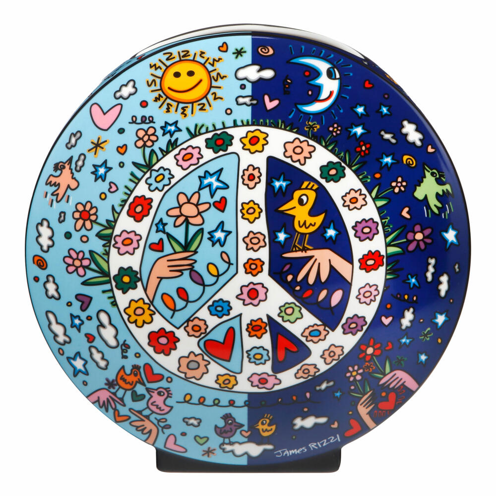 Goebel Vase James Rizzi - Give Peace a Chance, decorative vase, porcelain, colorful, 20 cm, 26102851