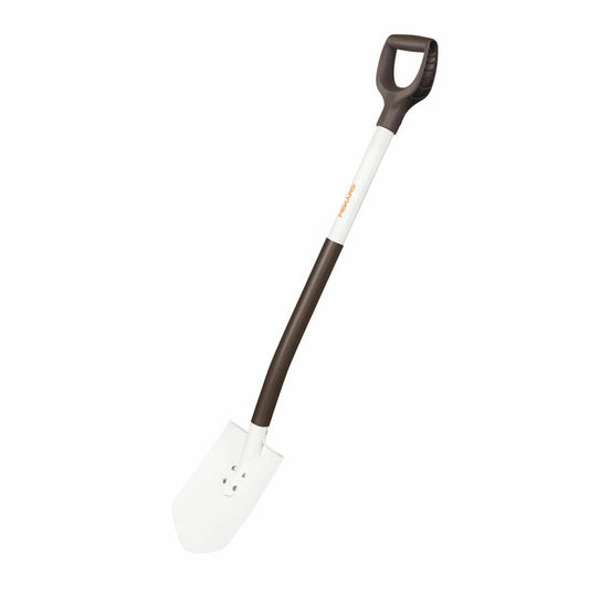 Fiskars Light Garden Spade Pointed, Spade Shovel, Garden Shovel, Garden Accessory, Steel / Aluminium, Black / White, 105 cm, 1019605