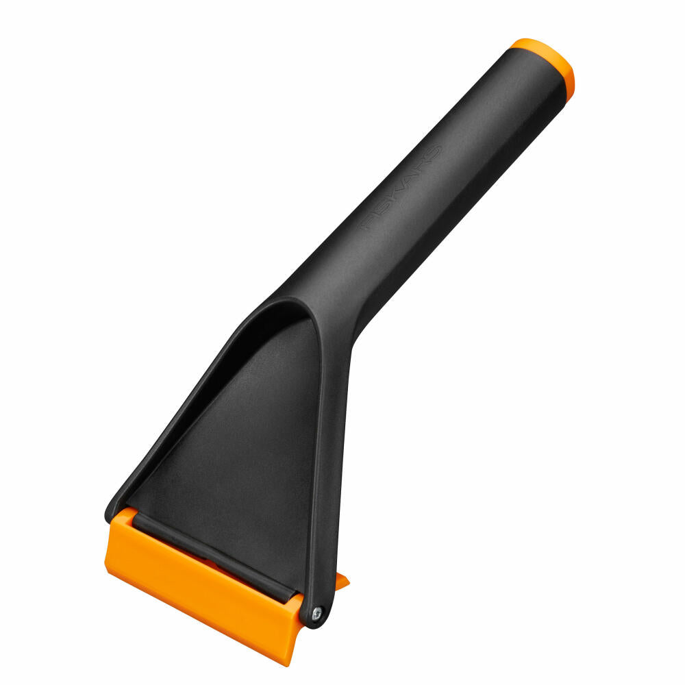 Fiskars Solid Eiskratzer, Eis Kratzer, Schnee Bürste, Autozubehör, Kunststoff, Schwarz / Orange, 21.5 cm, 1019354