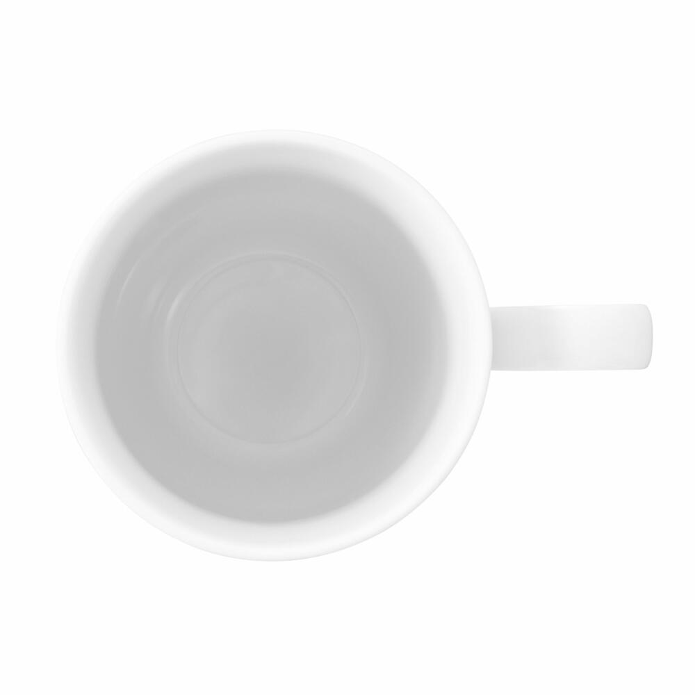 Seltmann Weiden Beat Maxi-Becher mit Henkel, Henkelbecher, Kaffeebecher, Tasse, Porzellan, Weiß, 450 ml, 001.751413