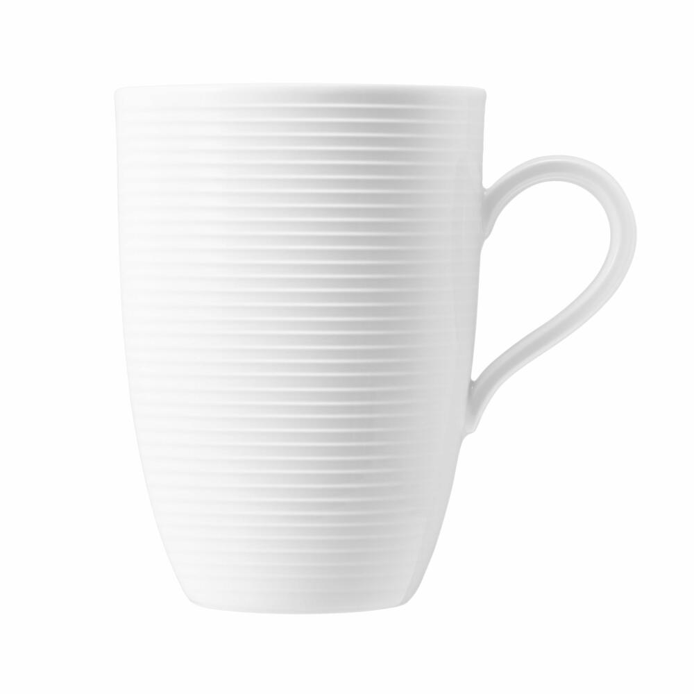 Seltmann Weiden Beat Maxi-Becher mit Henkel, Henkelbecher, Kaffeebecher, Tasse, Porzellan, Weiß, 450 ml, 001.751413