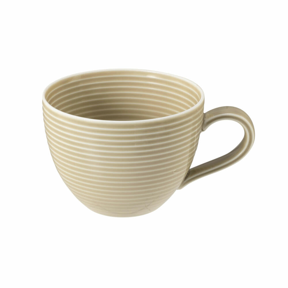 Seltmann Weiden Beat Sandbeige Kaffeeobertasse mit Relief, Kaffeetasse, Kaffee Tasse, Teetasse, Porzellan, Beige, 260 ml, 001.753834