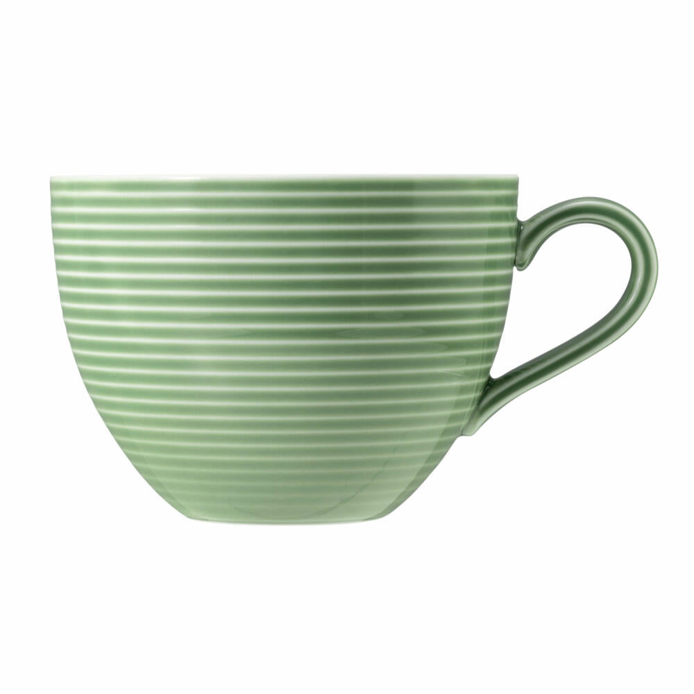 Seltmann Weiden Beat Salbeigrün Milchkaffeeobertasse, mit Relief, Kaffeetasse, Milchkaffee Tasse, Obertasse, Porzellan, Grün, 350 ml, 001.753841