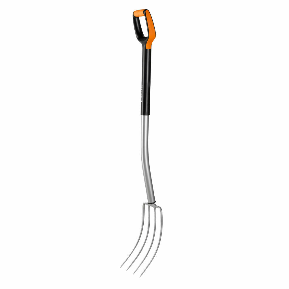 Fiskars Xact Kompostgabel, Kompost Gabel, Mistgabel, Gartenzubehör, Stahl / Kunststoff, Schwarz / Orange, 120 cm, 1003687