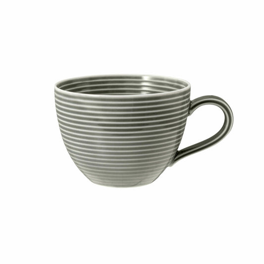 Seltmann Weiden Beat Perlgrau Kaffeeobertasse mit Relief, Kaffeetasse, Kaffee Tasse, Teetasse, Porzellan, Grau, 260 ml, 001.753836