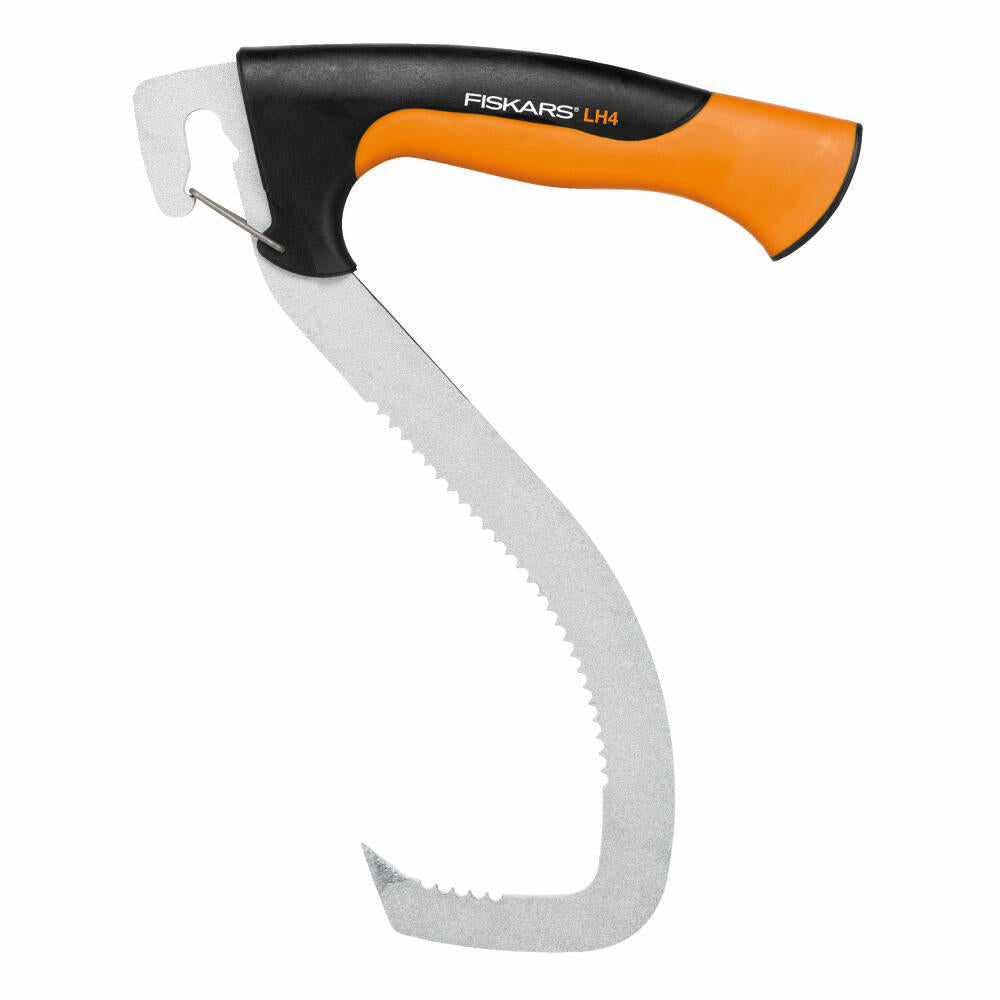 Fiskars WoodXpert Hebehaken, Hebe Haken, Hebehilfe, Gartenzubehör, Stahl / Kunststoff, Schwarz / Orange, 30 cm, 1003624