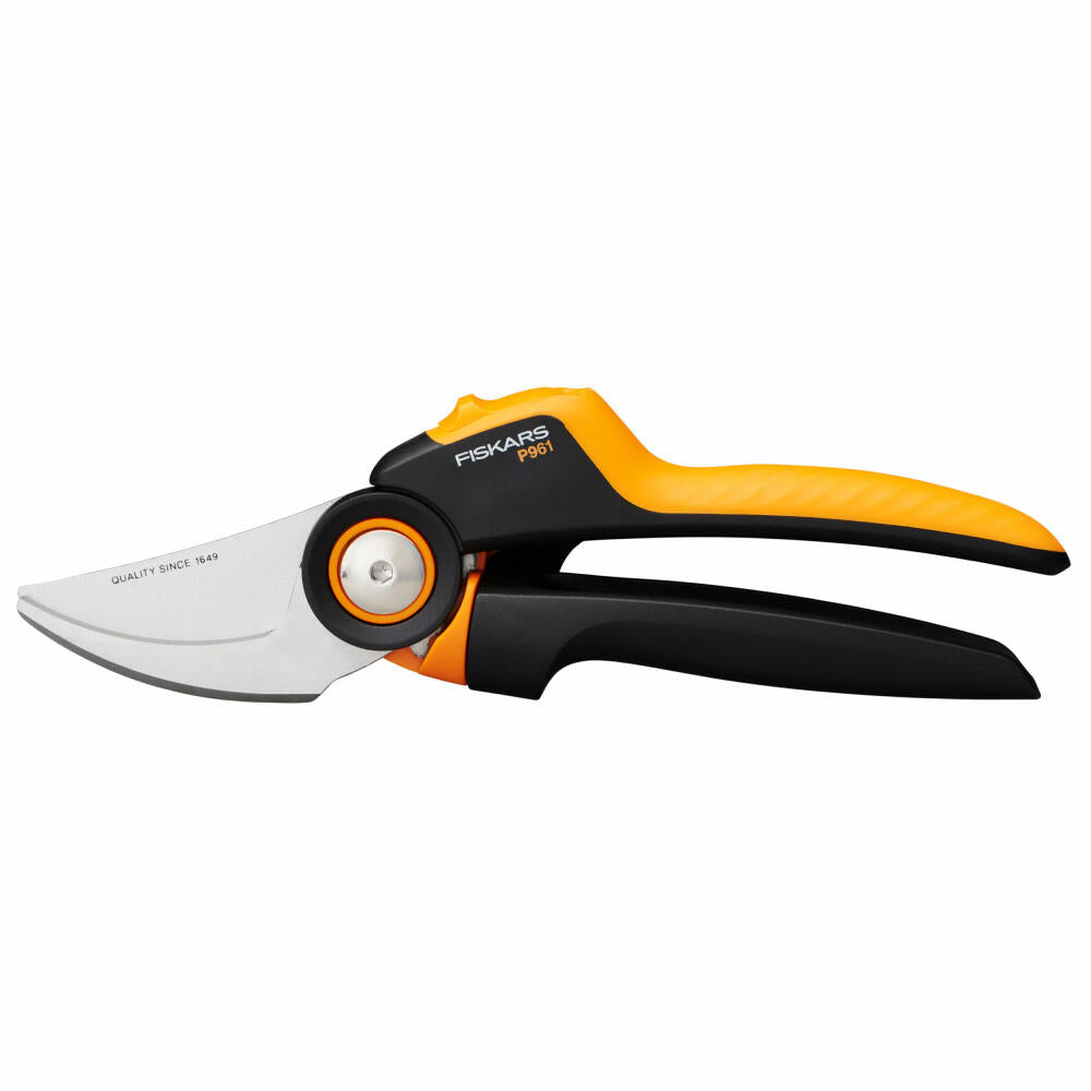 Fiskars X-series Bypass-Gartenschere L P961 Power Gear, Bypassschere, Gartenwerkzeug, Stahl, FiberComp-Kunststoff, Orange, 1057175