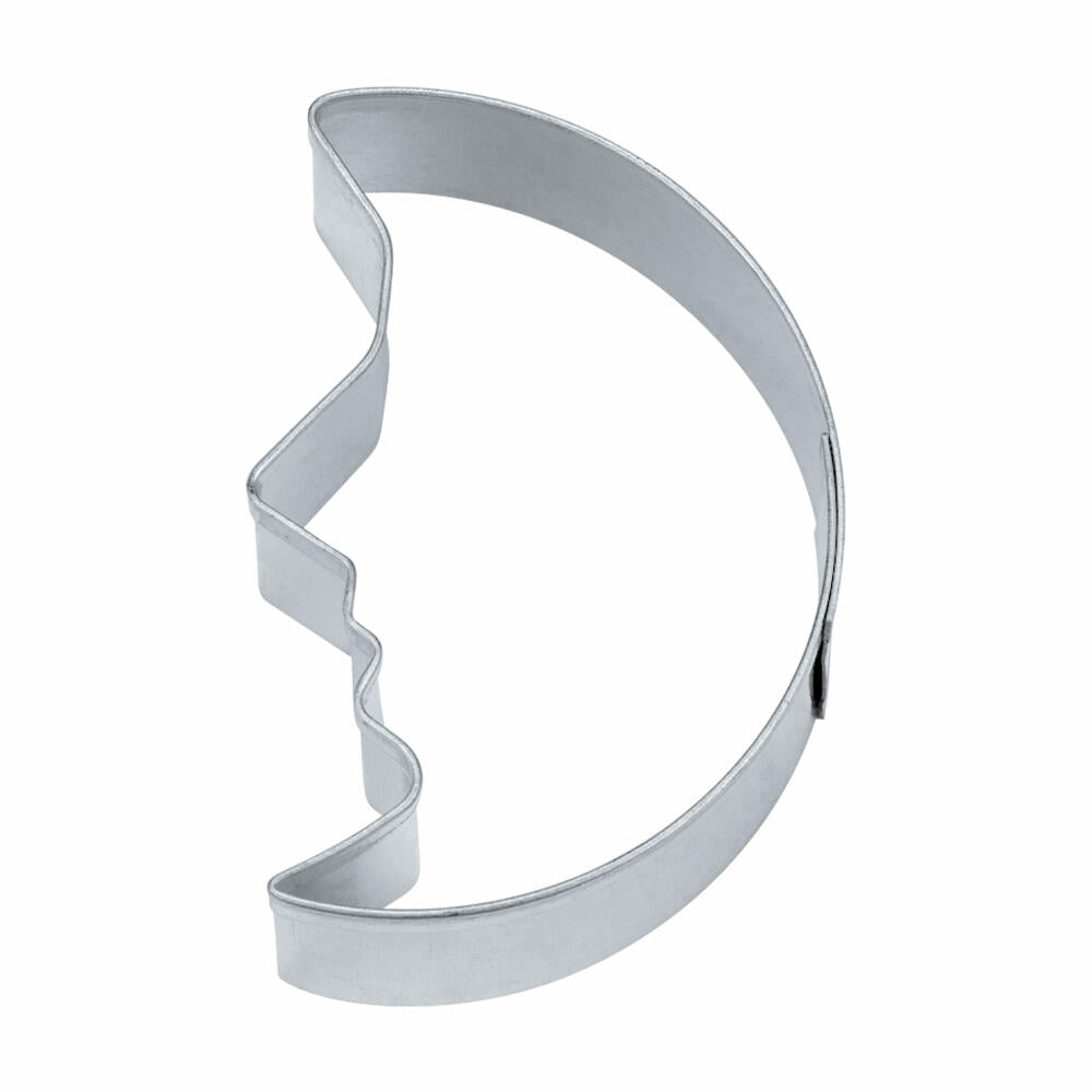 Städter cookie cutter moon with face, cookie cutter, cookie mold, tinplate, silver-colored, 5.5 cm, 107021