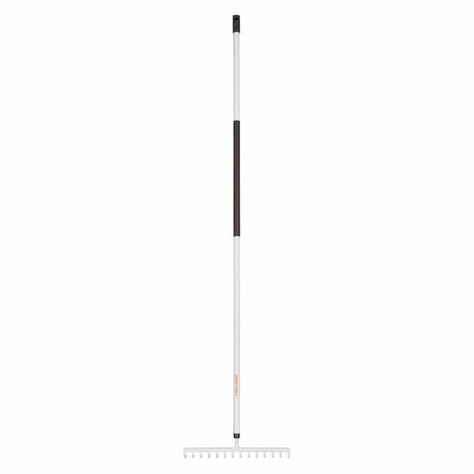 Fiskars Light Rechen, Laub Besen, Gartenbesen, Gartenzubehör, Stahl / Aluminium, Weiß / Schwarz, 157 cm, 1019608