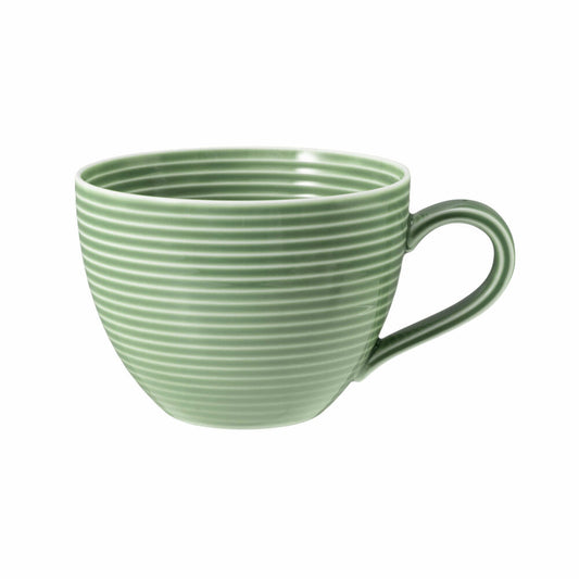Seltmann Weiden Beat Salbeigrün Kaffeeobertasse mit Relief, Kaffeetasse, Kaffee Tasse, Teetasse, Porzellan, Grün, 260 ml, 001.753837