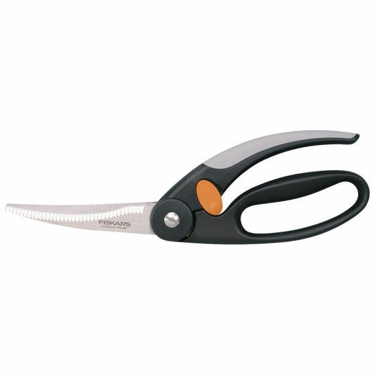 Fiskars Functional Form Geflügelschere, Geflügel Schere, Küchenschere, Küchenhelfer, Edelstahl, 25 cm, 1003033