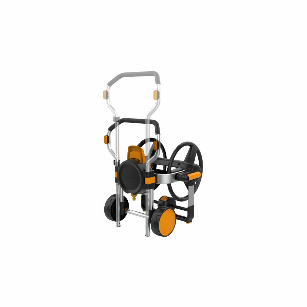 Fiskars Manueller Schlauchhalter Waterwheel XL leer, Kunststoff, Schwarz, Orange, 1062257