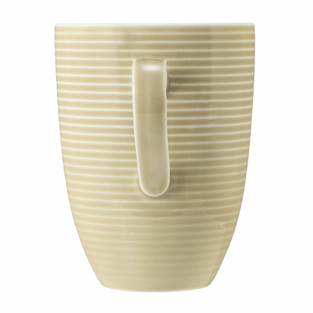 Seltmann Weiden Beat Sandbeige Mug with Handle, with Relief, Handle Mug, Coffee Mug, Cup, Porcelain, Beige, 350 ml, 001.753842