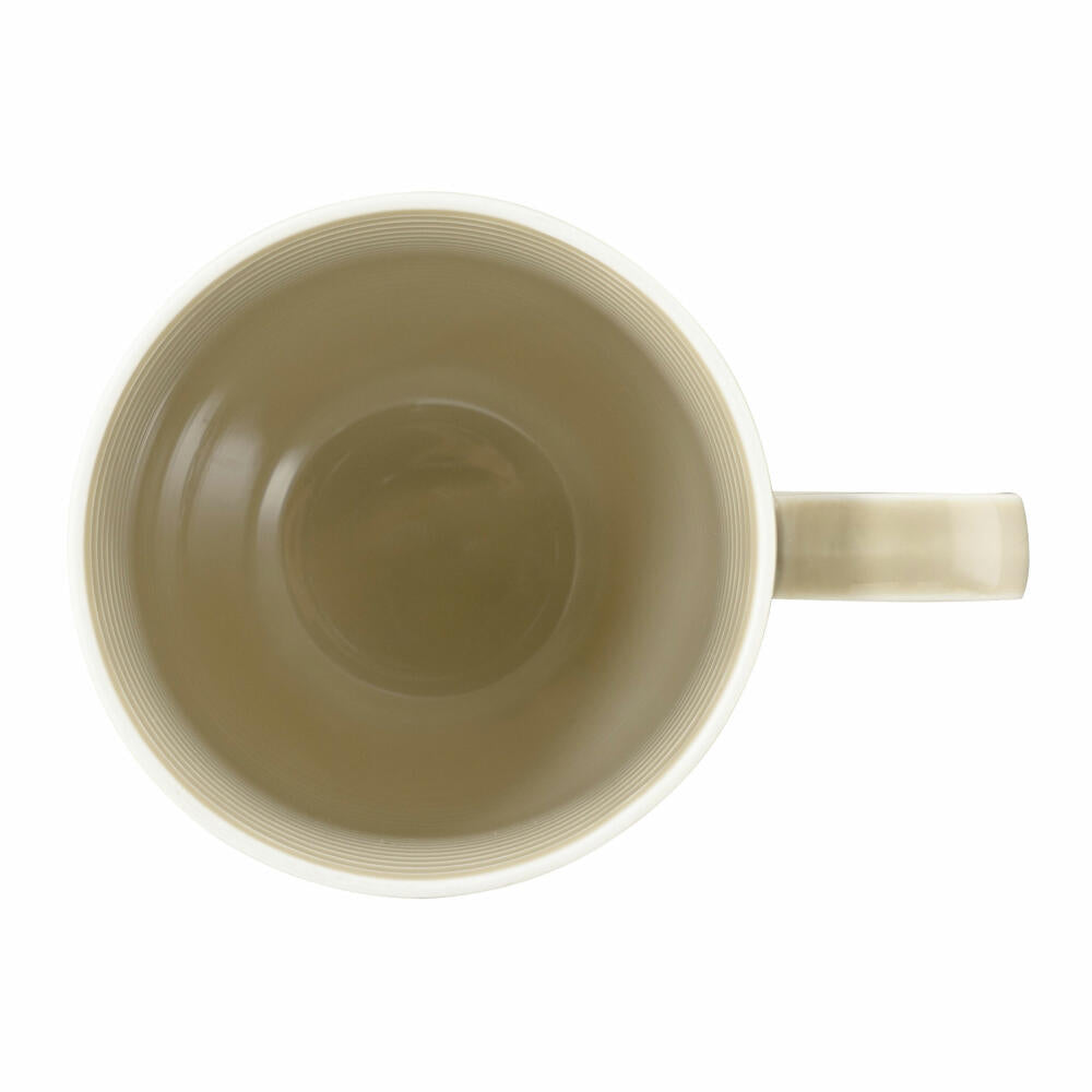 Seltmann Weiden Beat Sandbeige Mug with Handle, with Relief, Handle Mug, Coffee Mug, Cup, Porcelain, Beige, 350 ml, 001.753842