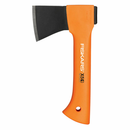 Fiskars Freizeitbeil X5-XXS, Freizeit Beil, Axt, Gartenbeil, Gartenzubehör, Stahl / Kunststoff, Schwarz / Orange, 23 cm, 1015617