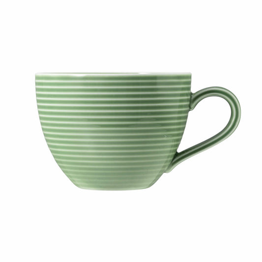 Seltmann Weiden Beat Salbeigrün Kaffeeobertasse mit Relief, Kaffeetasse, Kaffee Tasse, Teetasse, Porzellan, Grün, 260 ml, 001.753837