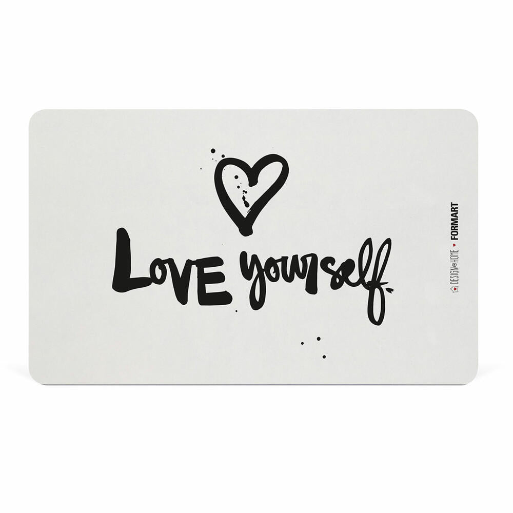 PPD Love yourself Tray D@H, breakfast board, board, breakfast, Resopal, white / black, 14.3 x 23.3 cm, 661333