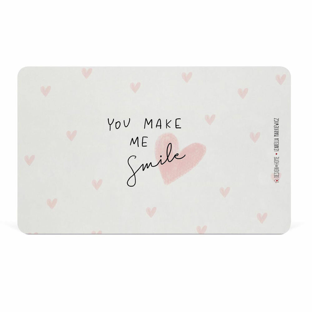 PPD Make me Smile D@H Tray, breakfast board, board, breakfast, Resopal, pink, 14.3 x 23.3 cm, 661342