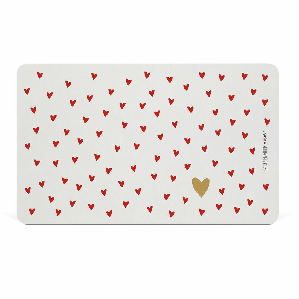 PPD Little Hearts Tray D@H, Frühstücksbrettchen, Brettchen, Frühstück, Resopal, 14.3 x 23.3 cm, 661337