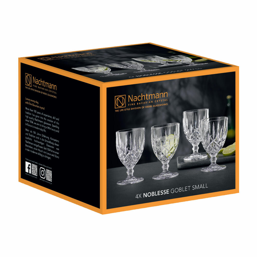 Nachtmann Noblesse Kelchglas Klein, 4er Set, Weinkelch, Wein Kelch, Weinglas, Kristallglas, 230 ml, 102086