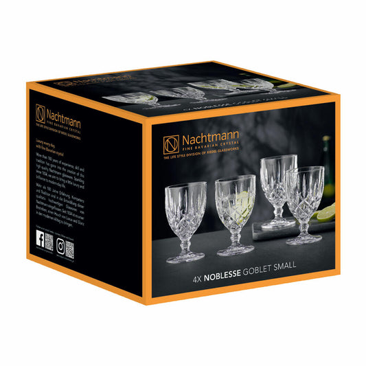 Nachtmann Noblesse Goblet Glass Small, Set of 4, Wine Goblet, Wine Goblet, Wine Glass, Crystal Glass, 230 ml, 102086