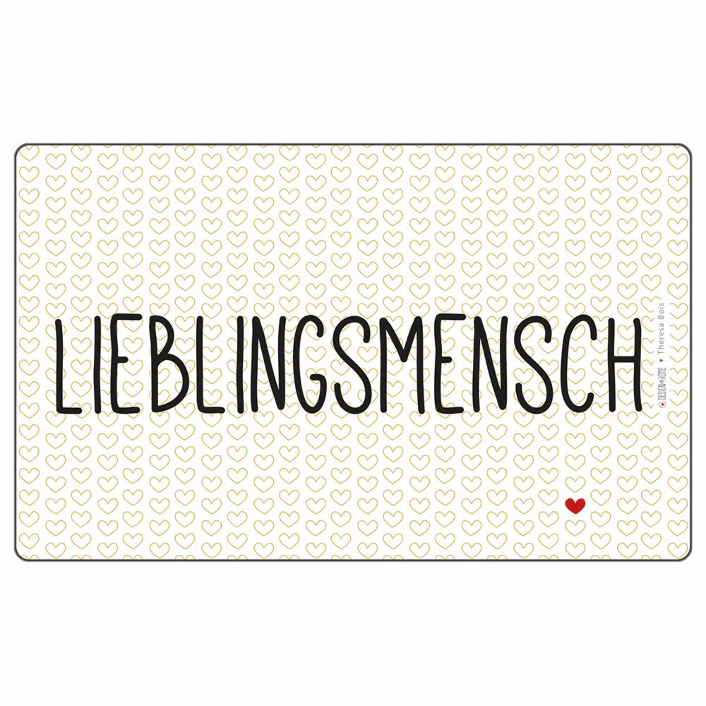 PPD Tray Lieblingsmensch, breakfast board, board, breakfast, Resopal, white, 14.3 x 23.3 cm, 661281