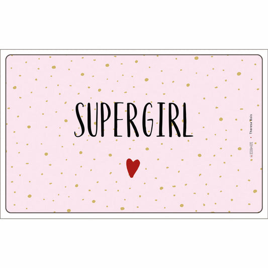 PPD Tray Supergirl, Frühstücksbrettchen, Brettchen, Frühstück, Resopal, Rosa, 14.3 x 23.3 cm, 661301