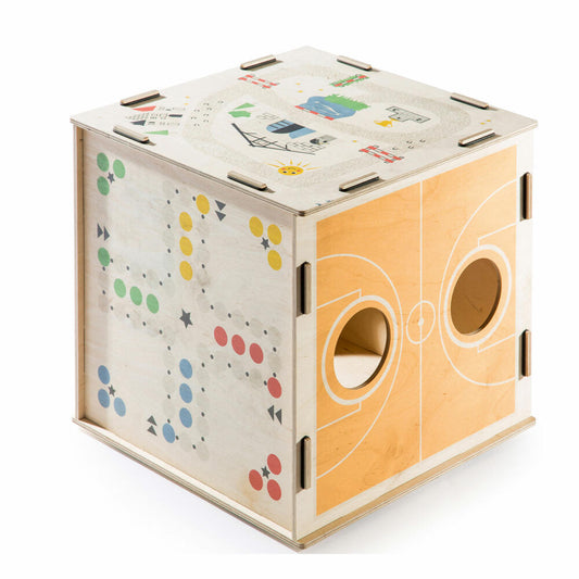 Donkey Products Kids Qube mit 6 Spielen, Spielewürfel, Spielbrett, Spielzeug, 900320