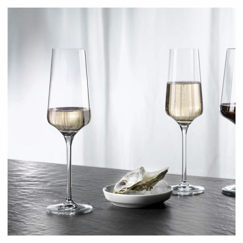 Ritzenhoff champagne glass set of 2 light white Julie 001, Nadine Niggemeier, crystal glass, 233 ml, 6111008