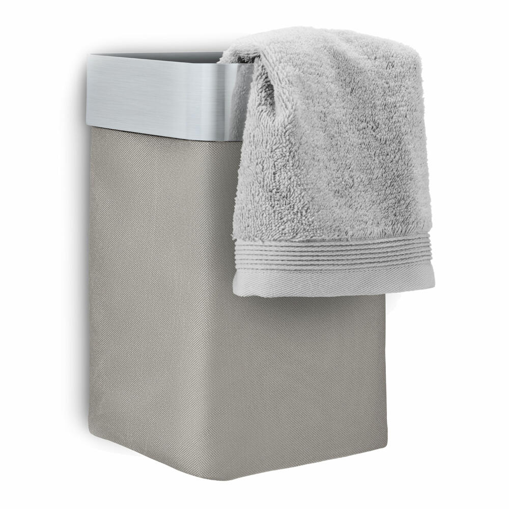 Blomus NEXIO Gästehandtuchkorb, Handtuchkorb, Wäschekorb, Edelstahl, Baumwolle, taupe, 68977