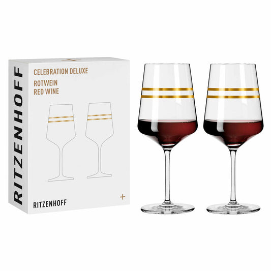 Ritzenhoff Rotweinglas 2er-Set Celebration Deluxe 001, Sonja Eikler, Kristallglas, 540 ml, 6141001