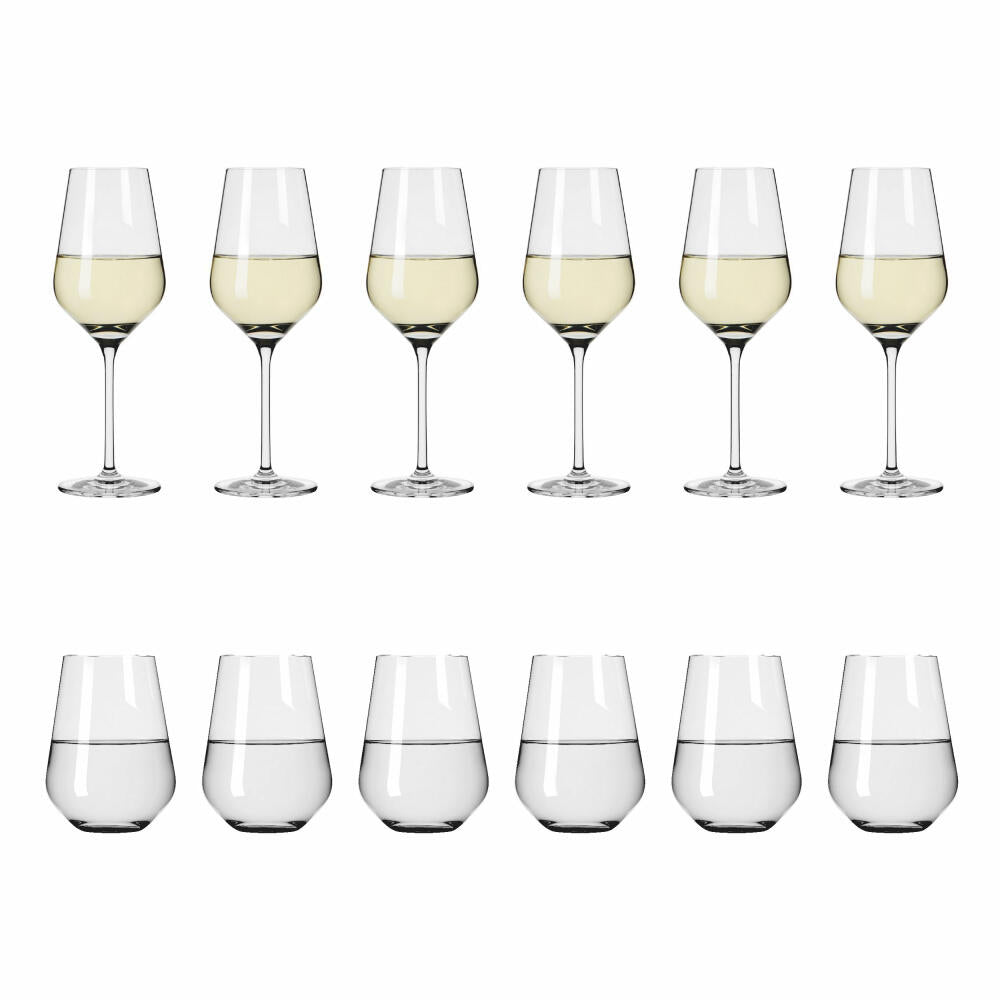 Ritzenhoff white wine and water glass set 12-piece, light white Aurelie 002, Nadine Niggemeier, crystal glass, 400 ml, 6111012